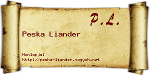 Peska Liander névjegykártya
